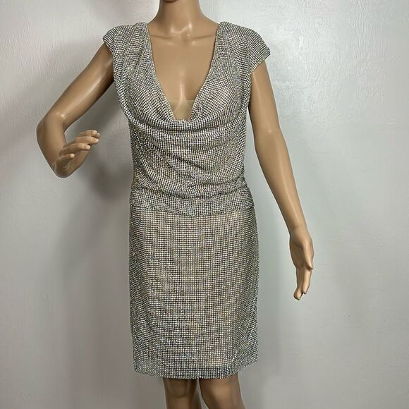 Jovani Short and Cocktail Jacqueline Special Occasion Dress In Silver Size 6 - Picture 3 of 15